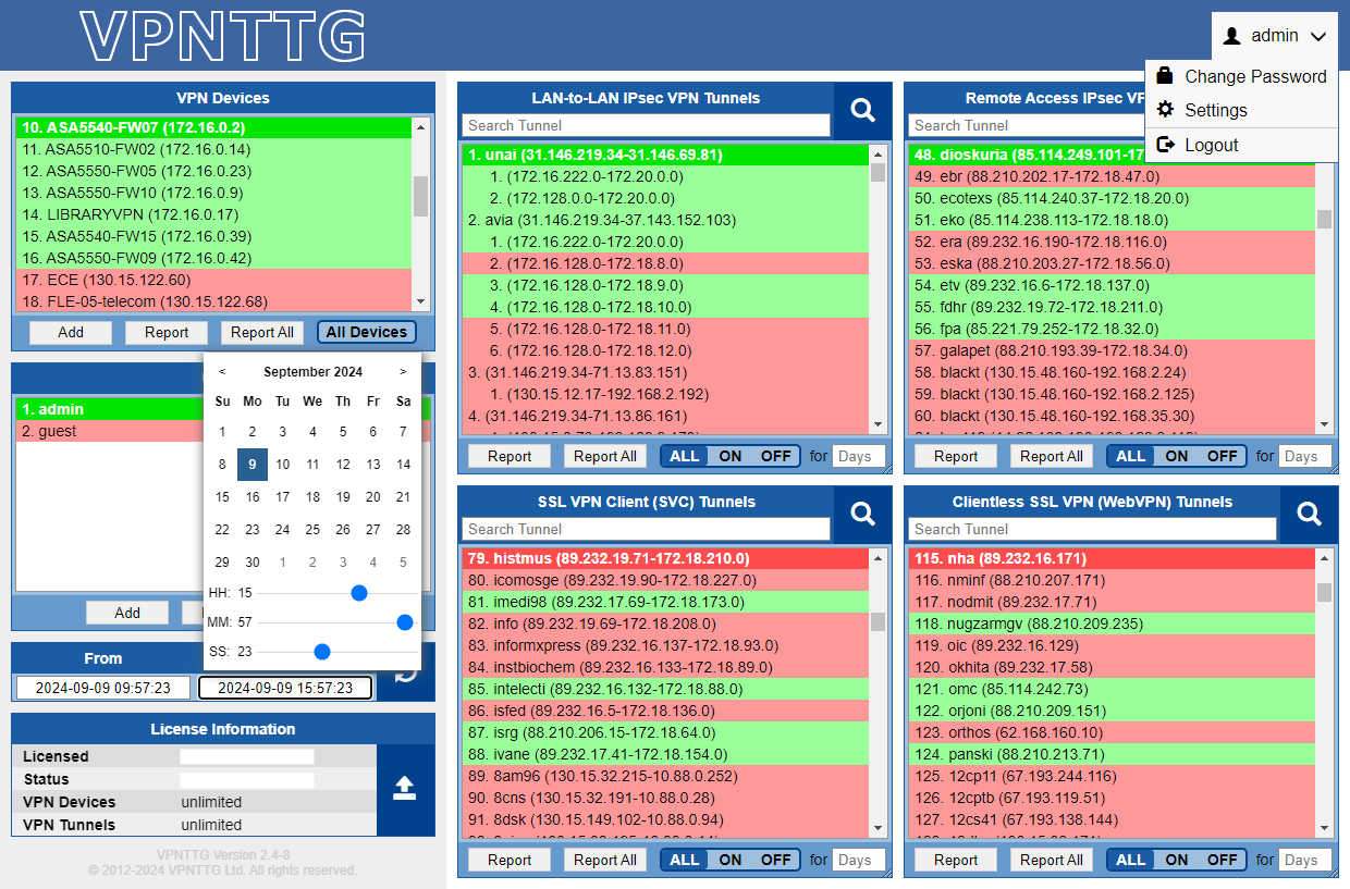 Cisco VPN Tunnel Monitoring Admin Panel